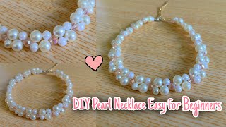 DIY Pearl Necklace | Bridal pearl necklace tutorial | diy beads necklace | diy bridal jewelry | easy