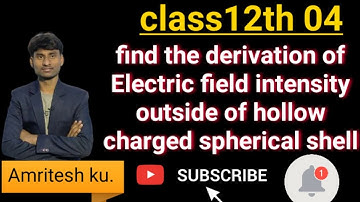 Find the derivation of Electric field intensity outside of hollow charged spherical shell using Gaus