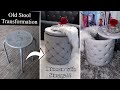 DIY OTTOMAN WITH STORAGE! I TURNED MY OLD STOOL INTO AN OTTOMAN! QUICK AND EASY!