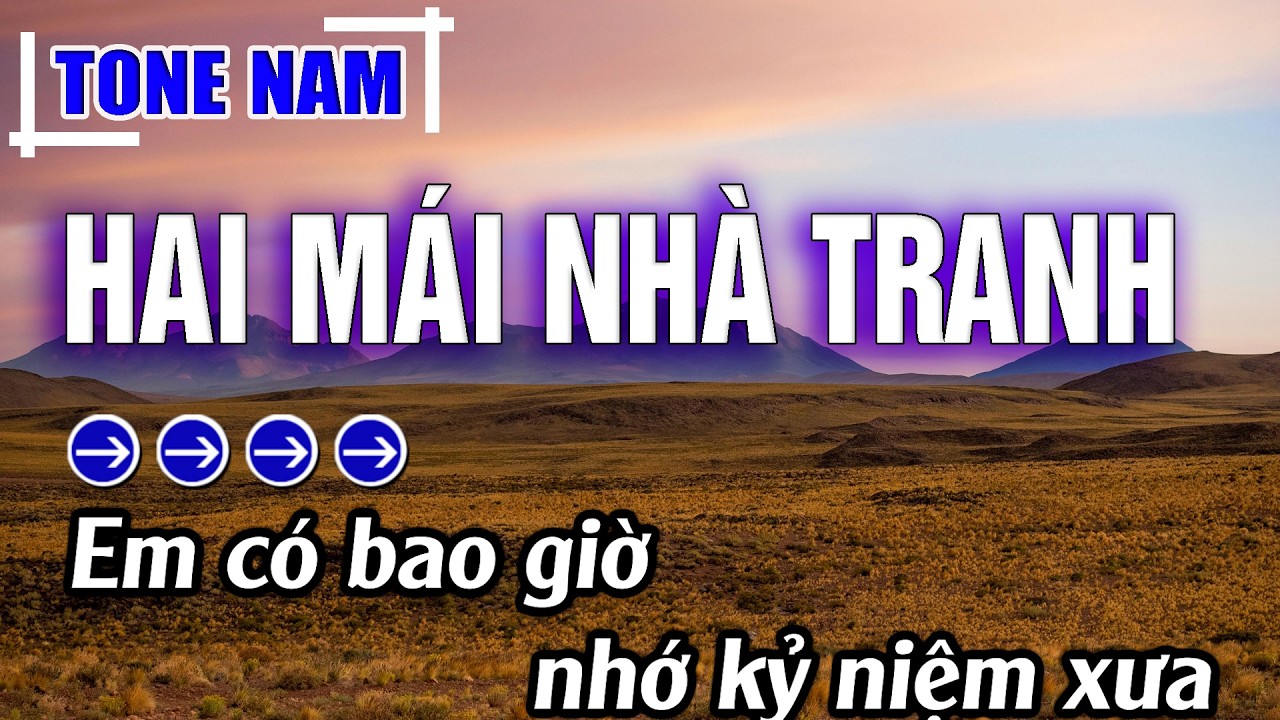 Hai Mái Nhà Tranh Karaoke Tone Nam ( C#m ) Beat Mới | Karaoke Đăng Khôi