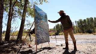 Plein Air & Studio Painting: 60x54 Montana Landscape