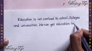 Education is not confined to school | English Handwriting | Cursive letters