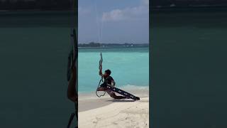 Messing around on the Madivaru sandbank #kiteboarding #Rasdhoo #Maldives #shorts