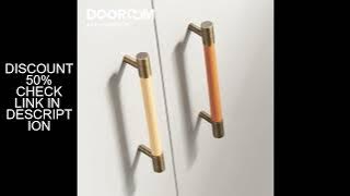 Dooroom Brass Furniture Handles Real Leather Nordic Simple Pulls Cupboard Wardrobe Dresser Shoe Box