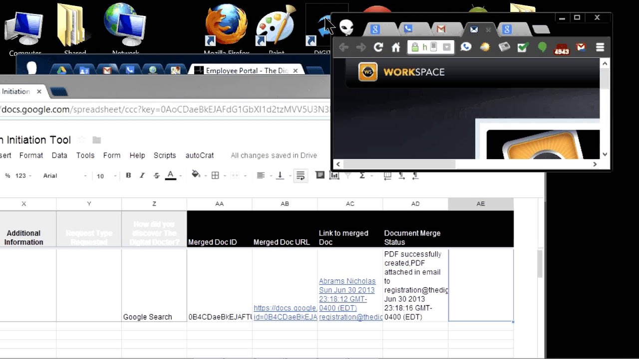 Custom CRM interface for Google Drive (Customer Relationship Management