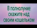 В полнолуние скажите над своим кошельком. | Тайна Жрицы |