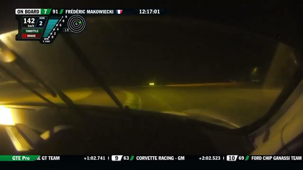 Porsche 911 RSR #91 Onboard Lap Le Mans 2017 at night