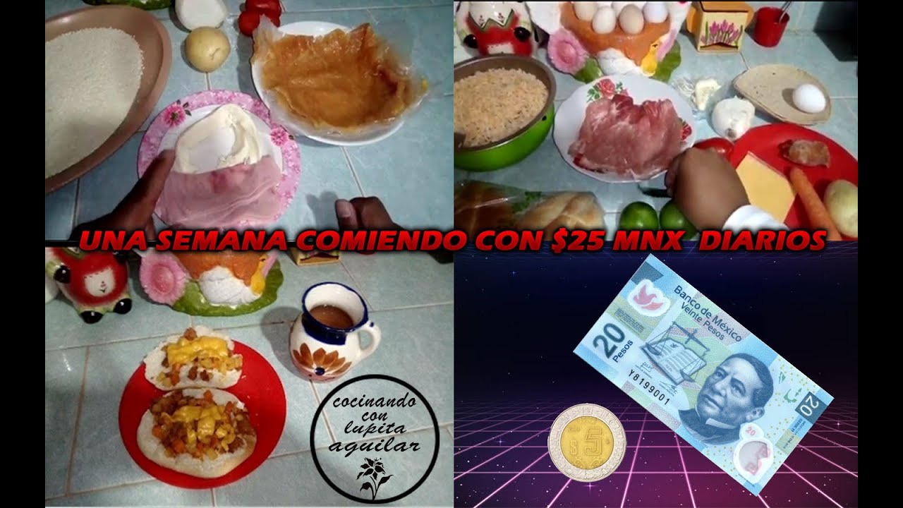 MENU SEMANAL 😨con solo $25 pesos MXN Diarios🍛 (una persona)