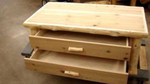 Log Coffee Table with Drawers by The Log Furniture Store