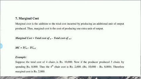 Part- 6- Cost Output relationship in short run- Marginal cost