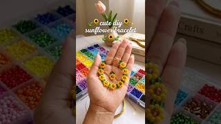 Easy cute Sunflower bracelet in 5 mins. #shorts #trending #diy #ytshorts #craft