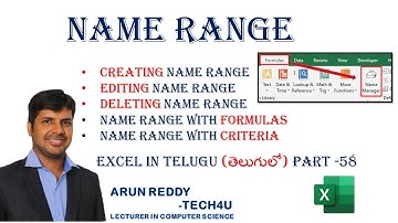 EXCEL IN TELUGU PART 58 - NAME RANGE