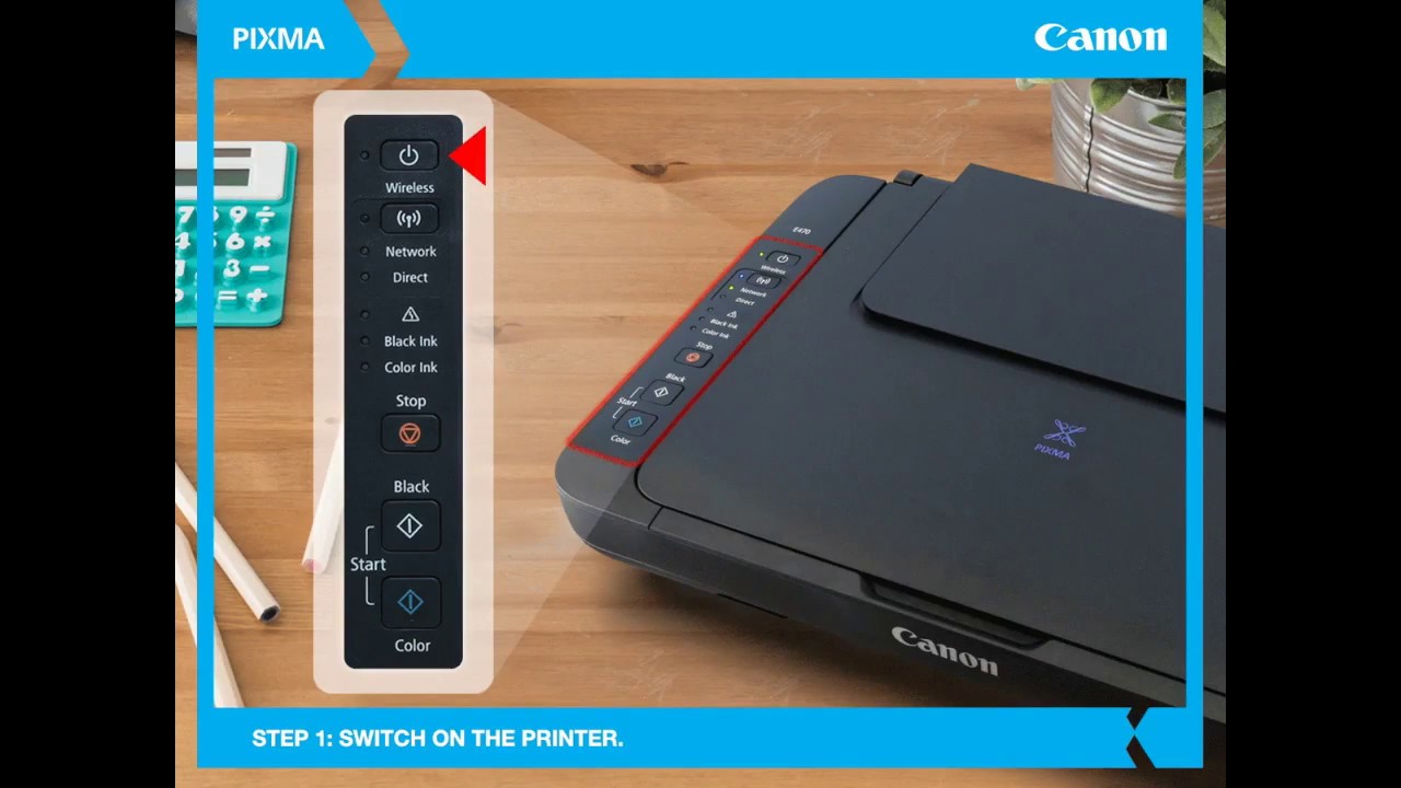 Canon PIXMA Ink Efficient E470: How to connect printer to WiFi network