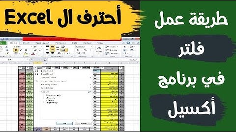 طريقة عمل فلتر في برنامج أكسيل Filter in excel