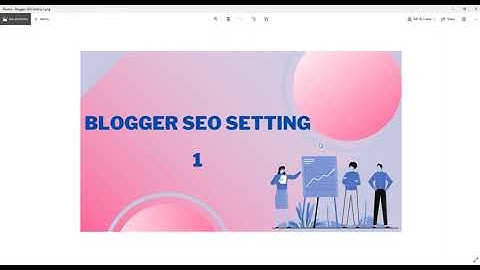 Blogger SEO Setting  PART  1 | Tamil Bloggers