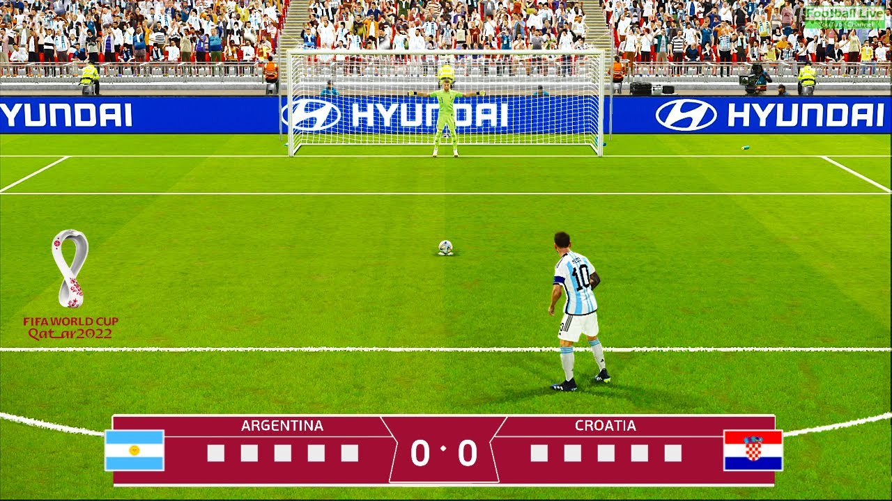 Argentina vs Croatia - Penalty Shootout FIFA World Cup Qatar 2022 Messi vs Modric PES Gameplay
