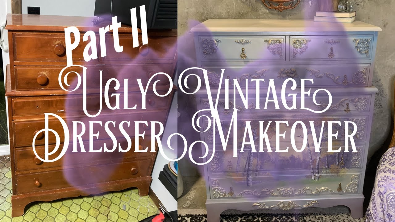 Vintage Dresser Makeover Part II | Blending | Glazing | Elegant Upgrades