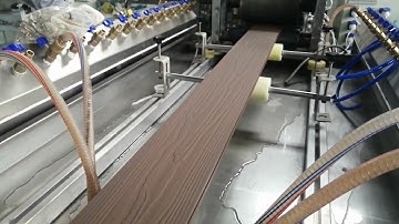 PE WPC co-extrusion online 3D decking extruder machine for Brazil customer (Sophie@wpcmachinery.com)