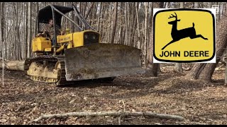 450c John Deere pulling massive white oak logs