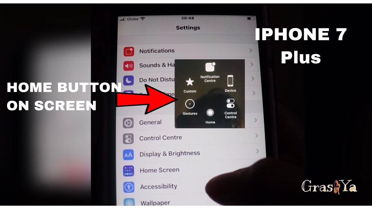 ENABLE HOME BUTTON ON SCREEN IPHONE 7 Plus GRASYA CURAMBAO YouTube