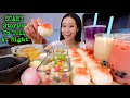 MOST POPULAR FOOD FOR ASMR: Peach Dessert + Boba + Glass Jelly + Mochi MUKBANG