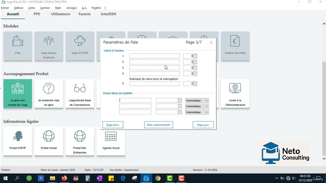 Formation Sage Paie & RH - Module 1 : Présentation et Configuration de base