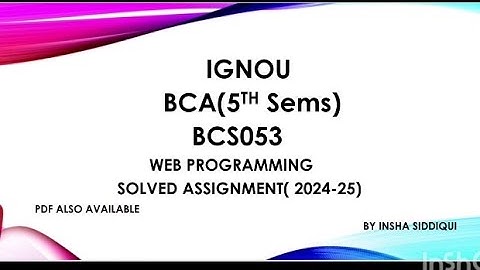 BCS053(Web Programming)//Solved Assignment Question paper (2024-25)//BCA(5th Sem)#exam #ignoubca