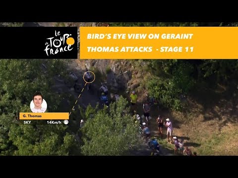 Bird's eye view on Geraint Thomas attacks - Stage 11 - Tour de France 2018