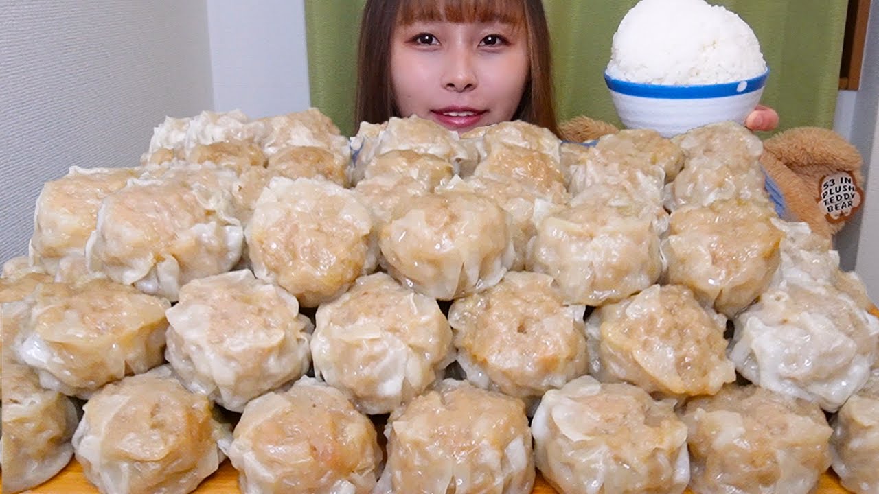 【大食い】84個の焼売と山盛りご飯