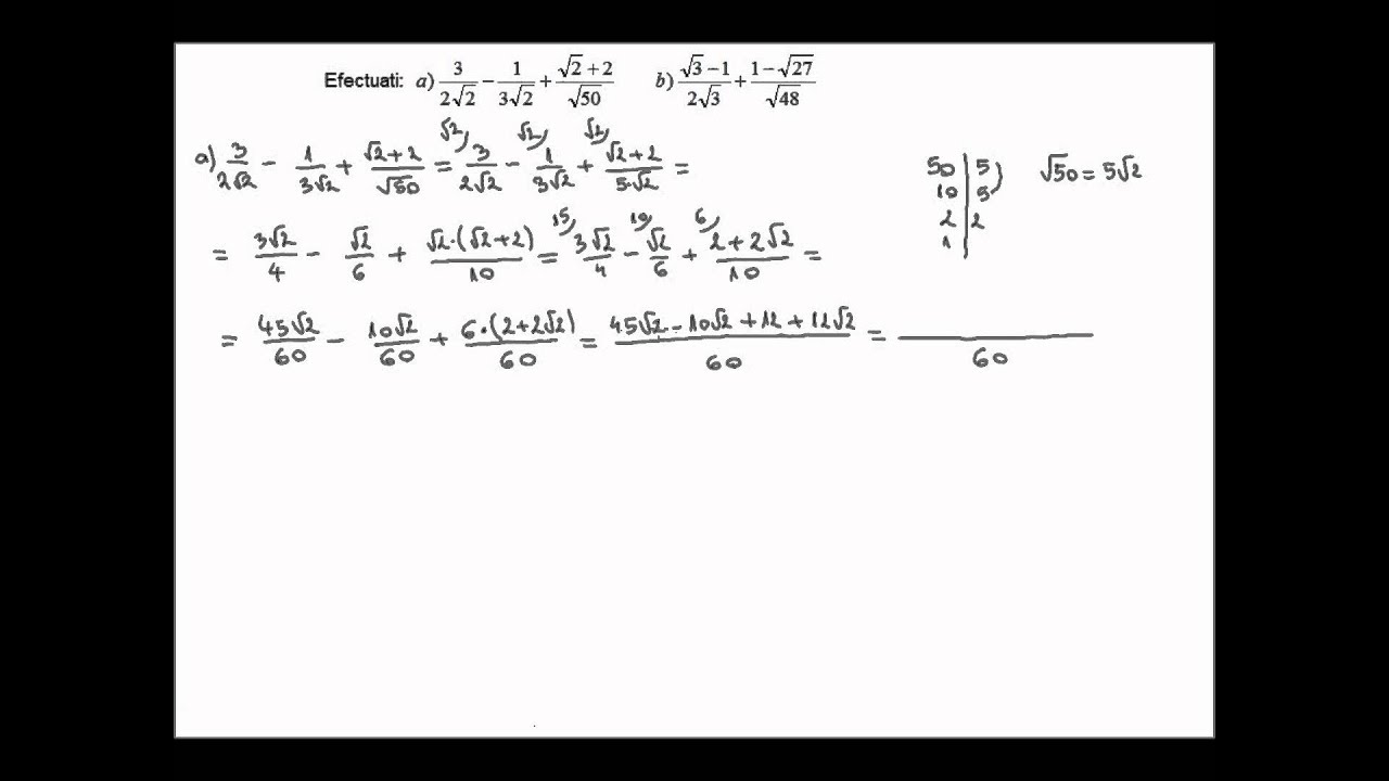 Rationalizarea Numitorului Unei Fractii 7b42 Youtube