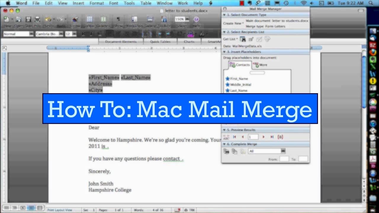 outlook mail merge on mac