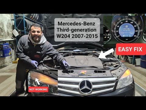 how to change front parking lamp on Mercedes C Class W204 #headlight