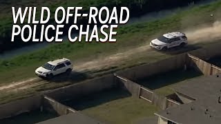 Wild Off Road High Speed Police Chase in Houston TX! [FULL VIDEO]