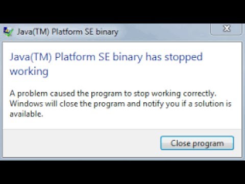 How To Fix Java Se Binary Has Stopped Working Youtube