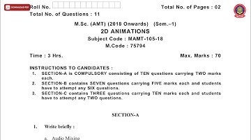 MSC 1ST SEM AMT D ANIMATIONS NOV 2019 | PTU
