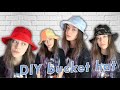 DIY bucket hats con textiles estampados por mí y retazos viejos ✌🏻