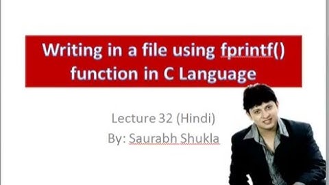 Lecture 32 Writing in a file using fprinf function in C language Hindi