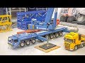 INCREDIBLE RC Cranes and heavy load Trucks at work!