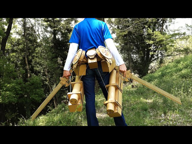 Survey Corps 3D  Manoeuver Gear Cardboard DIY - Attack on Titan - Crafty Transformer class=