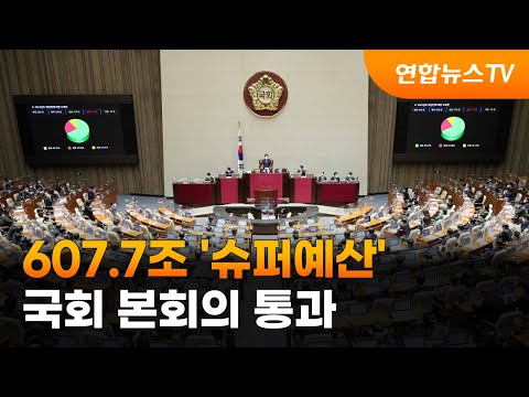 607.7조 &amp;#39;슈퍼예산&amp;#39; 국회 본회의 통과…자영업자 지원 확대 / 연합뉴스TV (YonhapnewsTV)