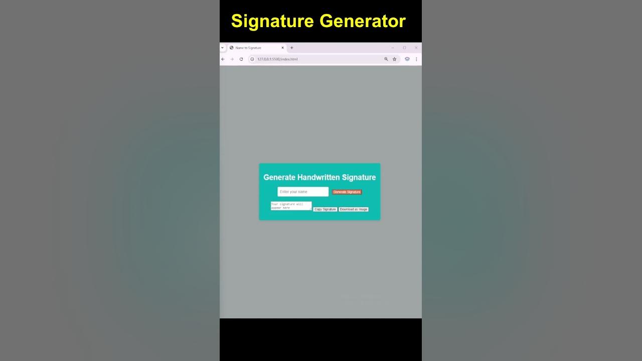 How to create Signature Generator #JavaScript #shorts # ...
