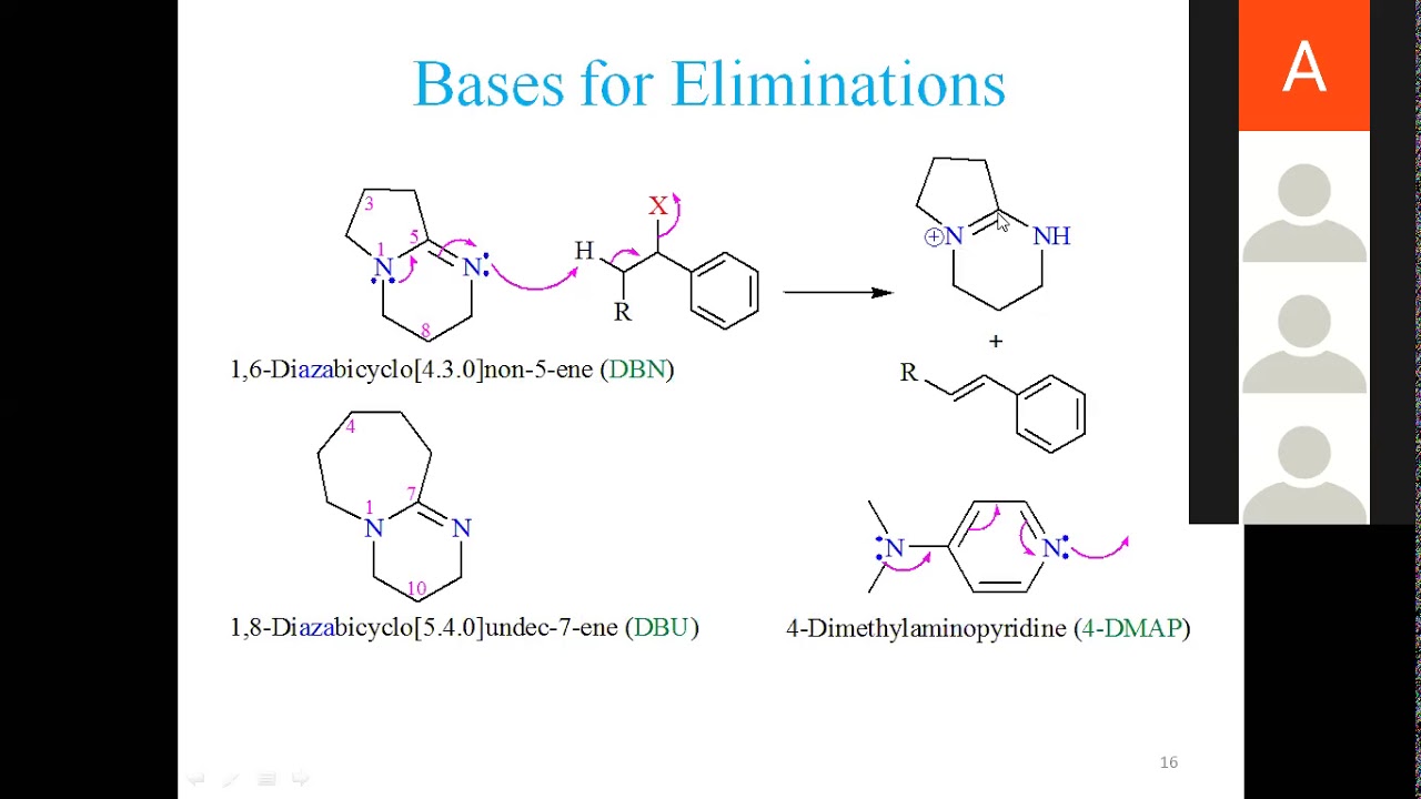 Important Bases For Elimination Reactions... DBN and DBU - YouTube