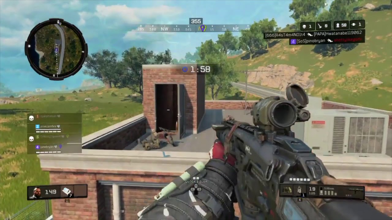 Call of Duty: Black Ops 4 Blackout Quad Win Solo with a sniper