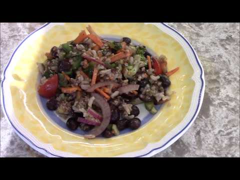 black bean salad with quinoa and brown rice