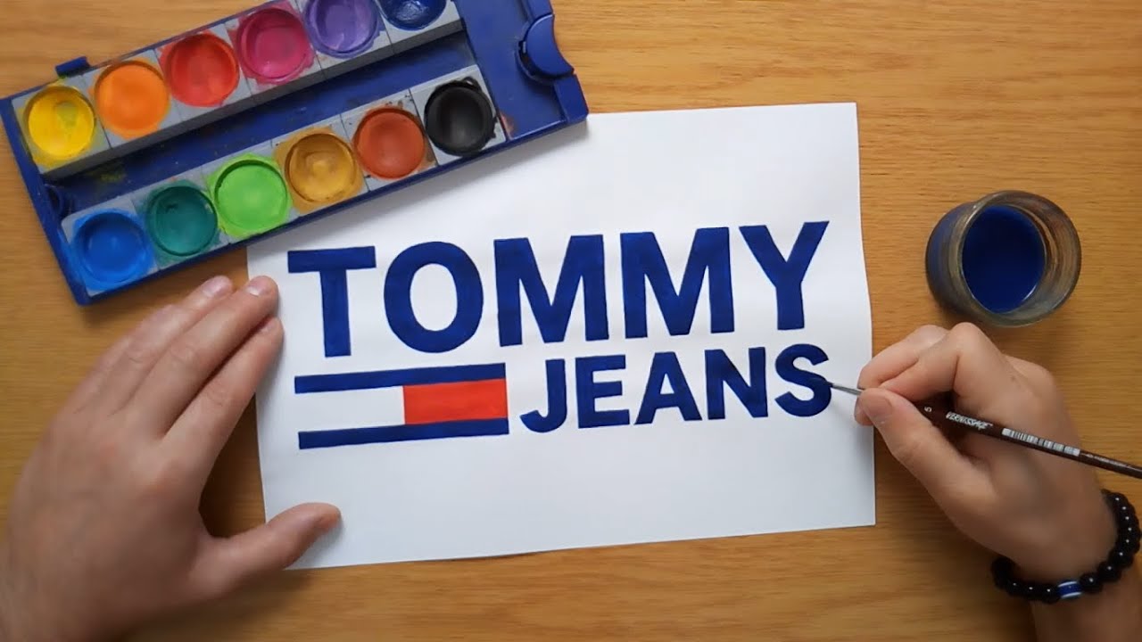 How to draw a Tommy Jeans logo - Tommy Hilfiger 