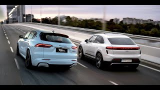 Confrontation: Maserati Grecale Folgore 2024 and New Porsche Macan Turbo EV 2025.