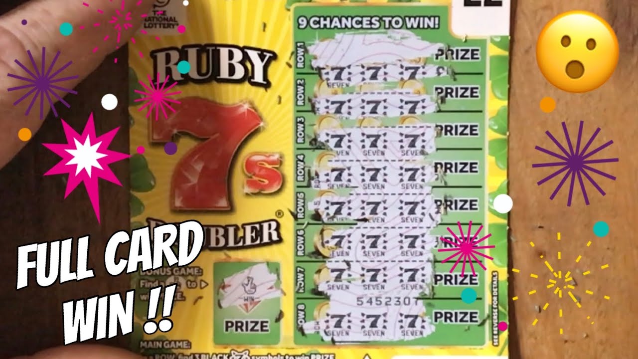 **FULL CARD WIN** ruby 7 doubler national lottery uk - scratchcards - £2 scratch cards today