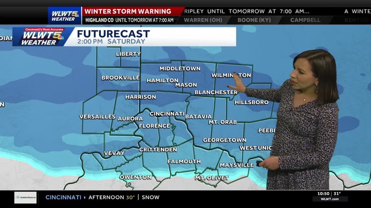 Snow totals of 4-8"+ expected across Cincinnati - YouTube