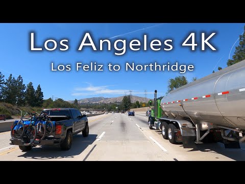 4K Los Angeles California. Los Feliz to Northridge