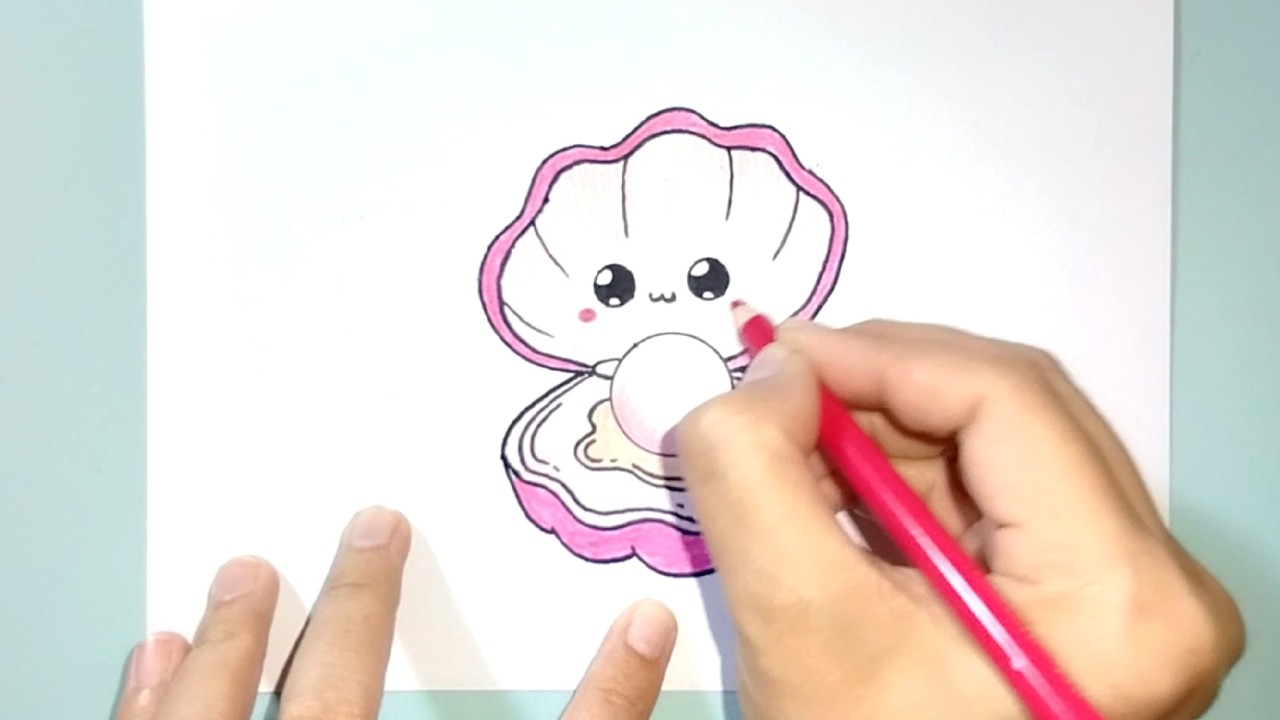 Как легко и красиво нарисовать жемчужину в виде ракушки